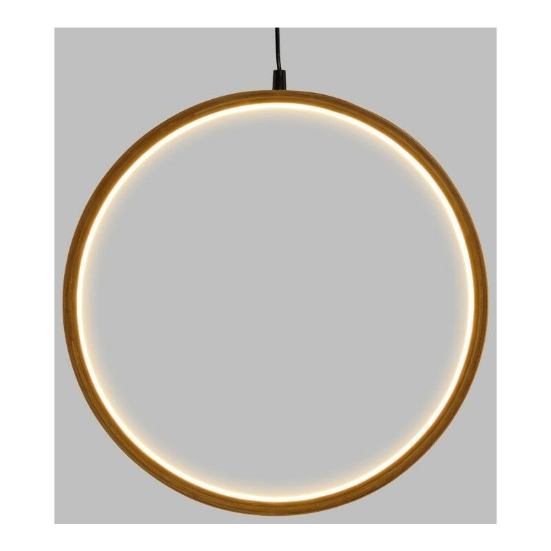 foto del prodotto cerchio 37cm led legno chiaro