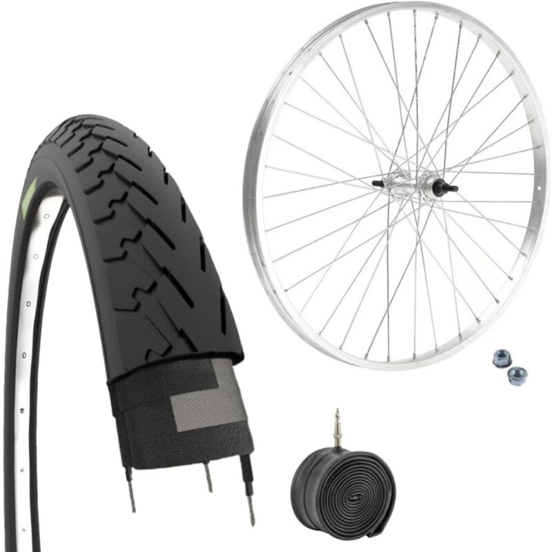 foto del prodotto cerchio posteriore 28 x 1.75 ruota alluminio acciaio 1v copertone e camera d aria 700x35c x bici citybike stradale olandese