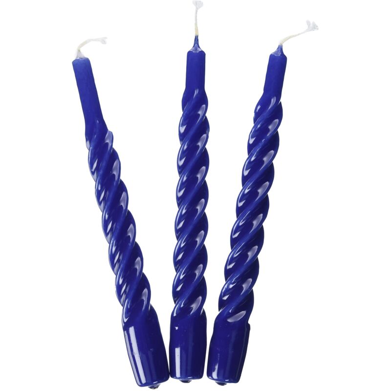 foto del prodotto cereria di giorgio risth candele tortiglione laccate, cera di paraffina, blu, 2.2 cm, 3 unit 