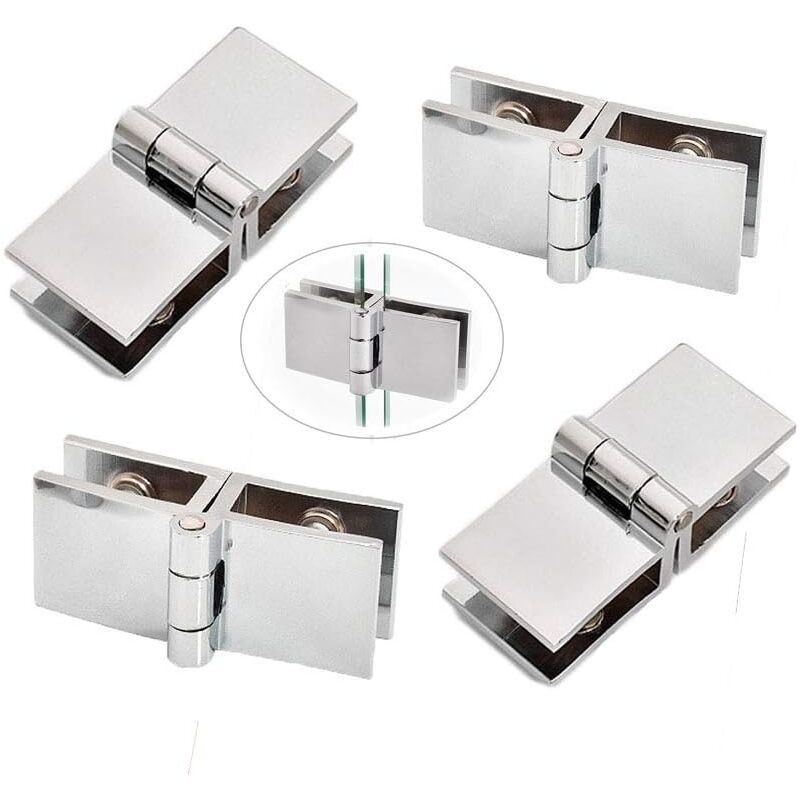 foto del prodotto cerniera a clip per porta in vetro cerniera in acciaio inox per porta in vetro cerniera pieghevole per mobile da cucina 4 pezzi 