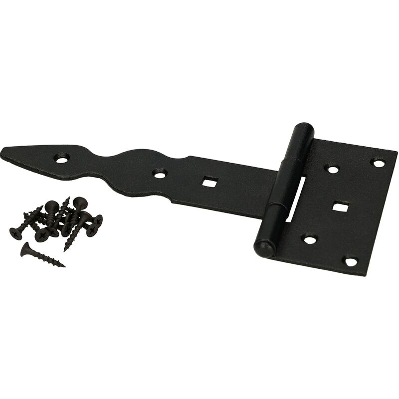 foto del prodotto cerniera a t decorativa verniciata a polvere nero 150 mm kotarbau