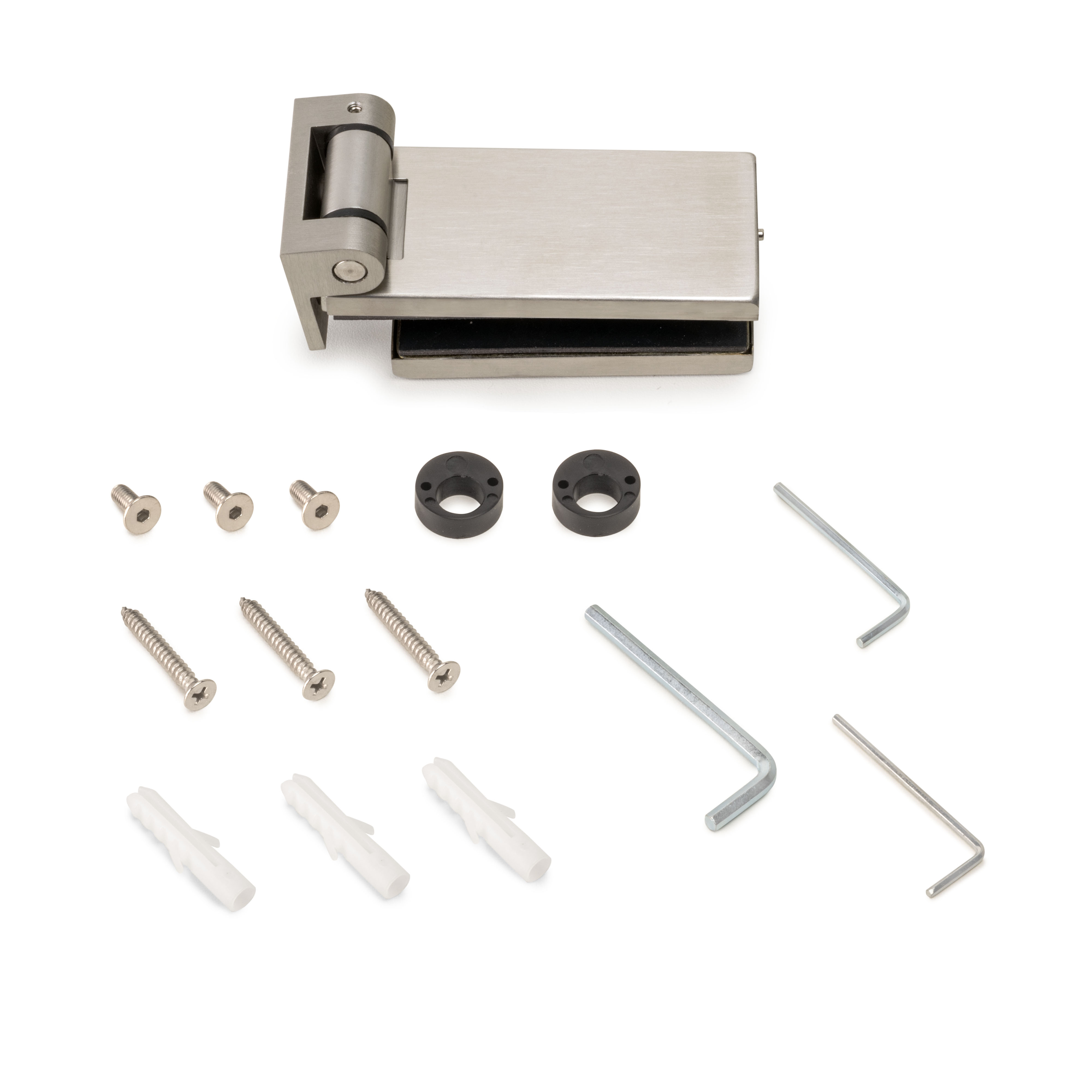 foto del prodotto cerniera per anta in vetro con forcella da 34 mm.