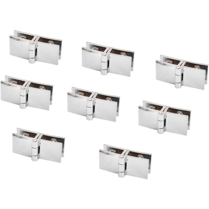 foto del prodotto cerniera per mobili, 8 pezzi cerniere per porte in vetro 5 mm 8 mm morsetto per porta dell armadio rettangolare regolabile porta in vetro a 180 gradi