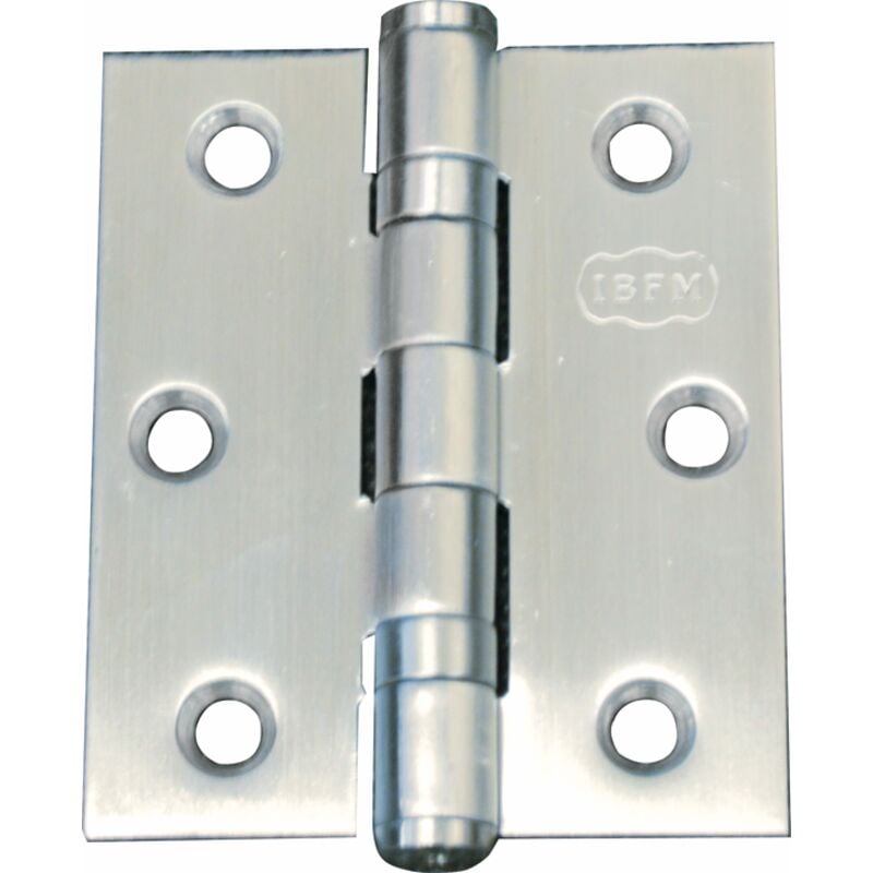 foto del prodotto cerniera piana per porta a libro in acciaio inox satinato 76x63 mm conf. 2 pz