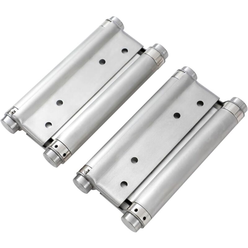 foto del prodotto cerniere a molla a doppia azione da 6 150 mm, 1 coppia con viti cerniere per porte a battente doppie in acciaio inossidabile per porte interne ed