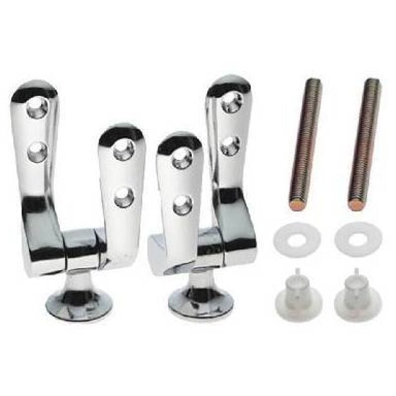 foto del prodotto cerniere fisse cromate fissaggio con viti a farfalla misura cromo