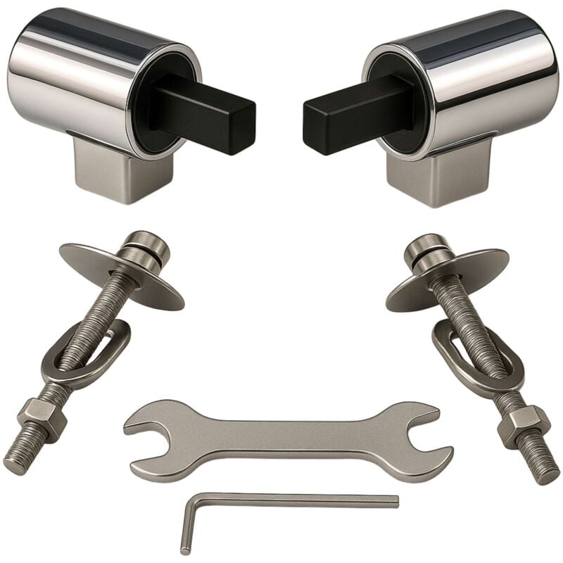 foto del prodotto cerniere fisse soft close fissaggio dall alto per copriwc termoindurente con tassello rettangolare