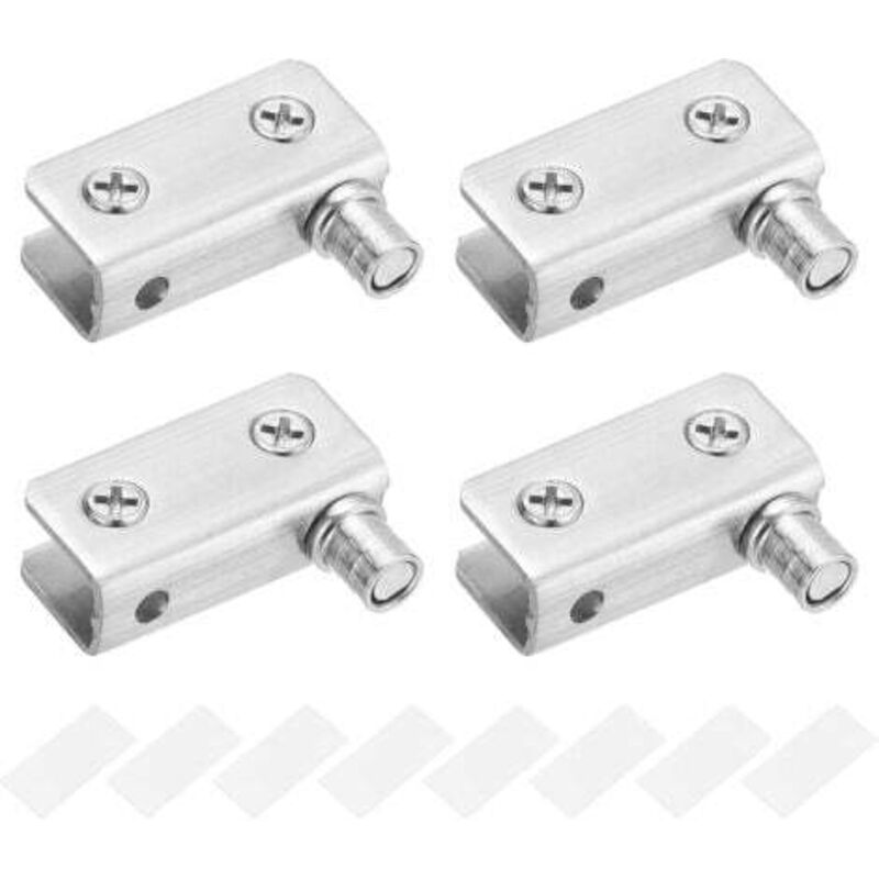 foto del prodotto cerniere pivotanti a 90 per porte in vetro confezione da 2 , senza foratura, acciaio inossidabile, adatte per vetri da 5 8 mm