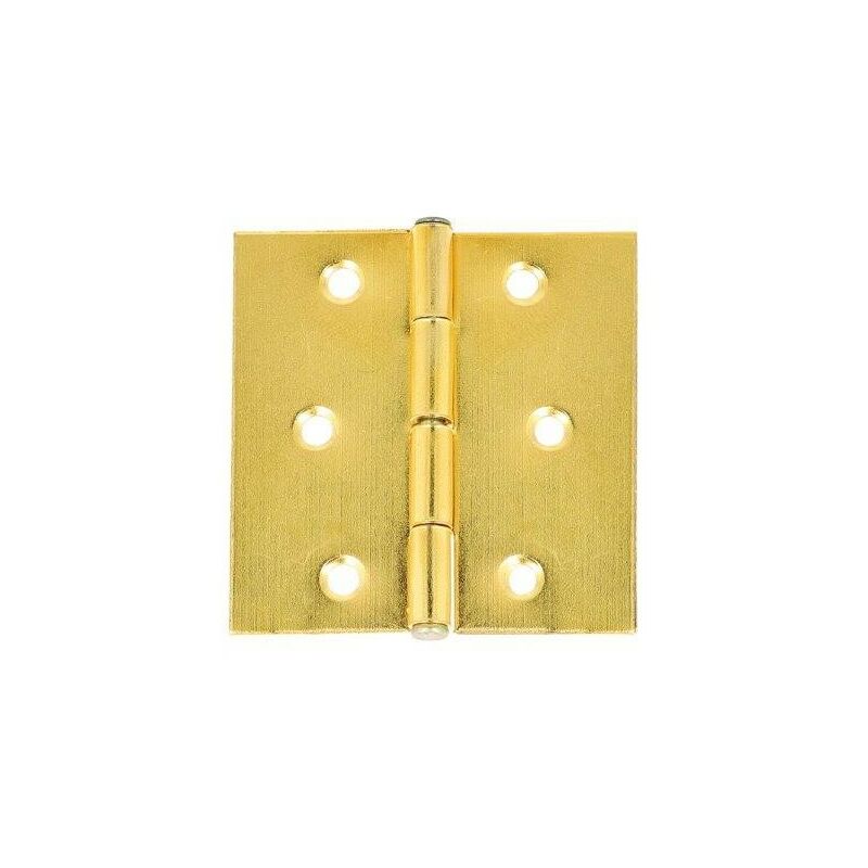 foto del prodotto cerniere quadre con spina fissa in ferro ottonato 80 x 80 mm. 2 pz.