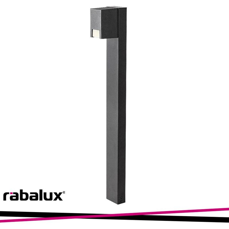 foto del prodotto cernon, outdoor floor lamp, black aluminium lamp with white