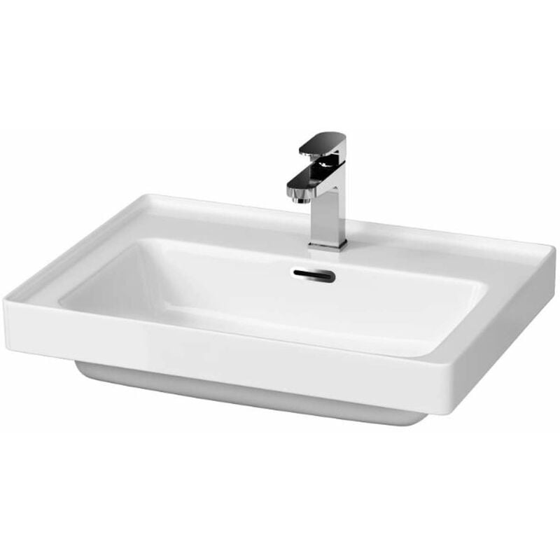 foto del prodotto cersanit crea lavabo 60x45 cm, con troppopieno e foro per miscelatore, bianco k114 006