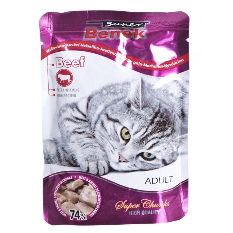 foto del prodotto certech super benek cat sachet con manzo in salsa 100g