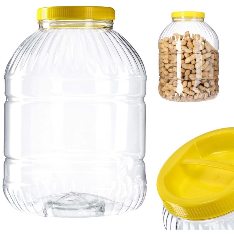 foto del prodotto certificato kadax vasino in plastica per animali domestici barattolo per alimenti infrangibile da 5 litri