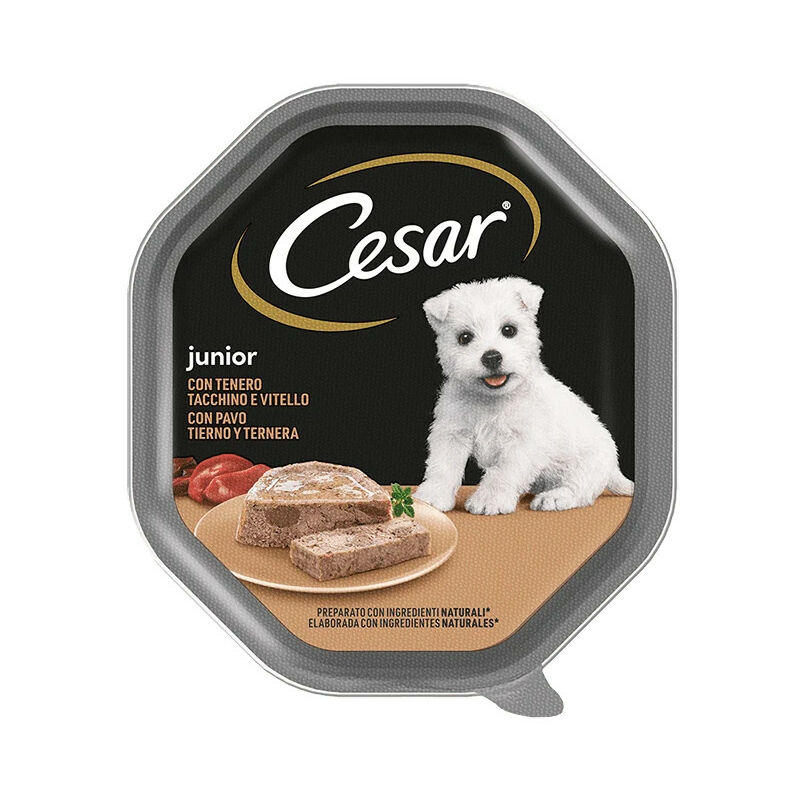 foto del prodotto cesar per cani junior con tacchino e vitello da 150 gr