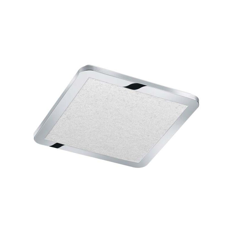 foto del prodotto cesar plafoniera led quadrata bordo cromato eff.cristallo dimmerabile con interruttore a scatto ip44 30x30cm