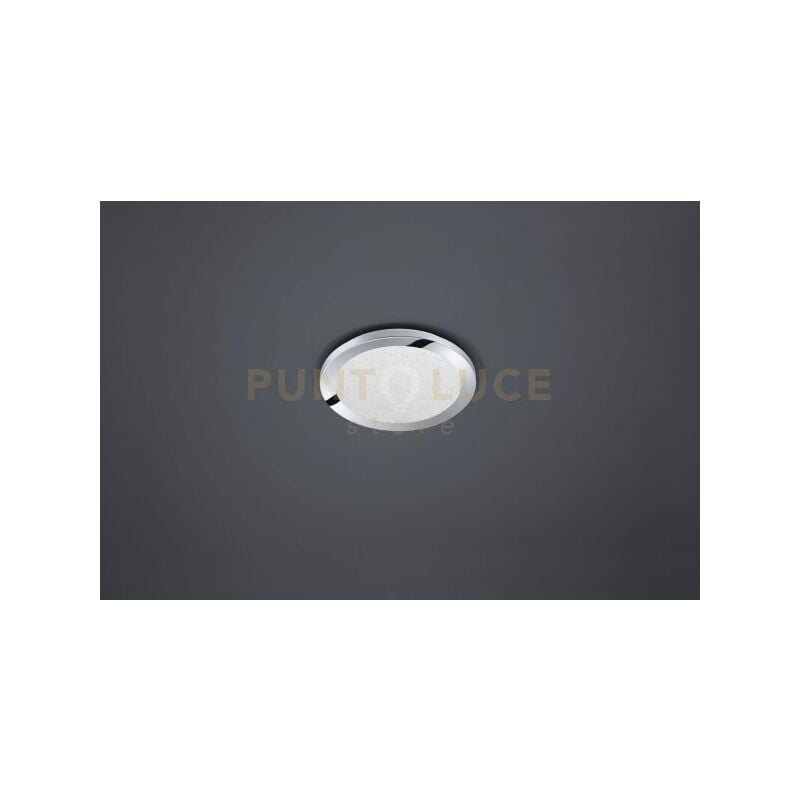 foto del prodotto cesar plafoniera led rotonda bordo cromato eff.cristallo dimmerabile con interruttore a scatto ip44 d. 26cm 13w 1x 1500lm, 3000k