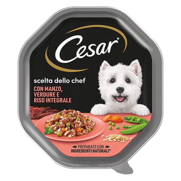 foto del prodotto cesar scelta dello chef 150 gr per cani di taglia piccola - manzo e riso - confezione da 14 pezzi - cibo umido per cani - 1 ordine scegli tra bzr5 / bzr20 + 200 pt fedeltà