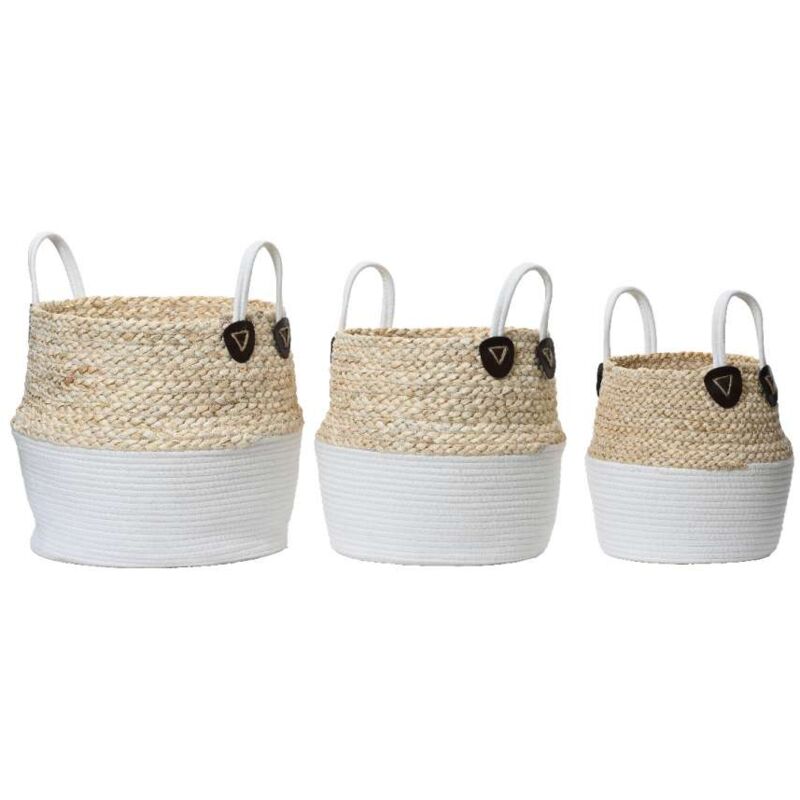 foto del prodotto cesta bicolor bianco e naturale piccola