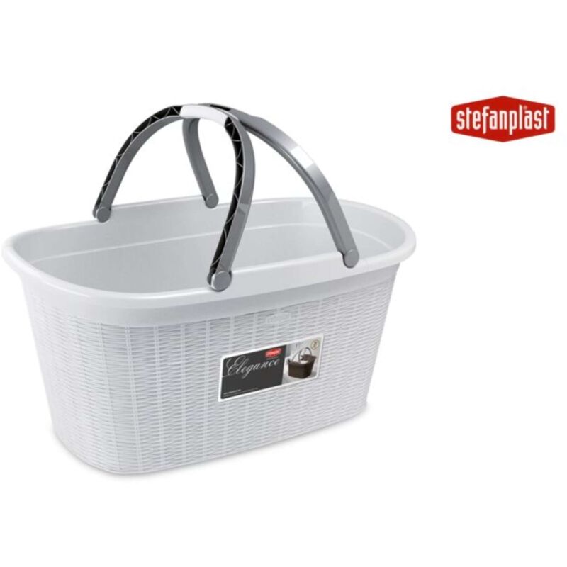foto del prodotto cesta elegance c/man bianco 35x58 h 29 stefanpl