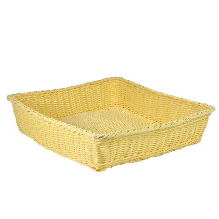 foto del prodotto cesta espositore quadrata 40x40xh10 cm in polyrattan naturale