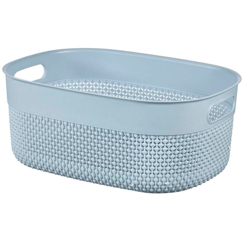 foto del prodotto cesta filo 27x22xh15cm blu pietra