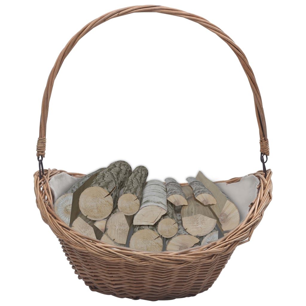 foto del prodotto cesta legna da ardere con manico 57x46,5x52cm marrone in salice cod mxl 21247