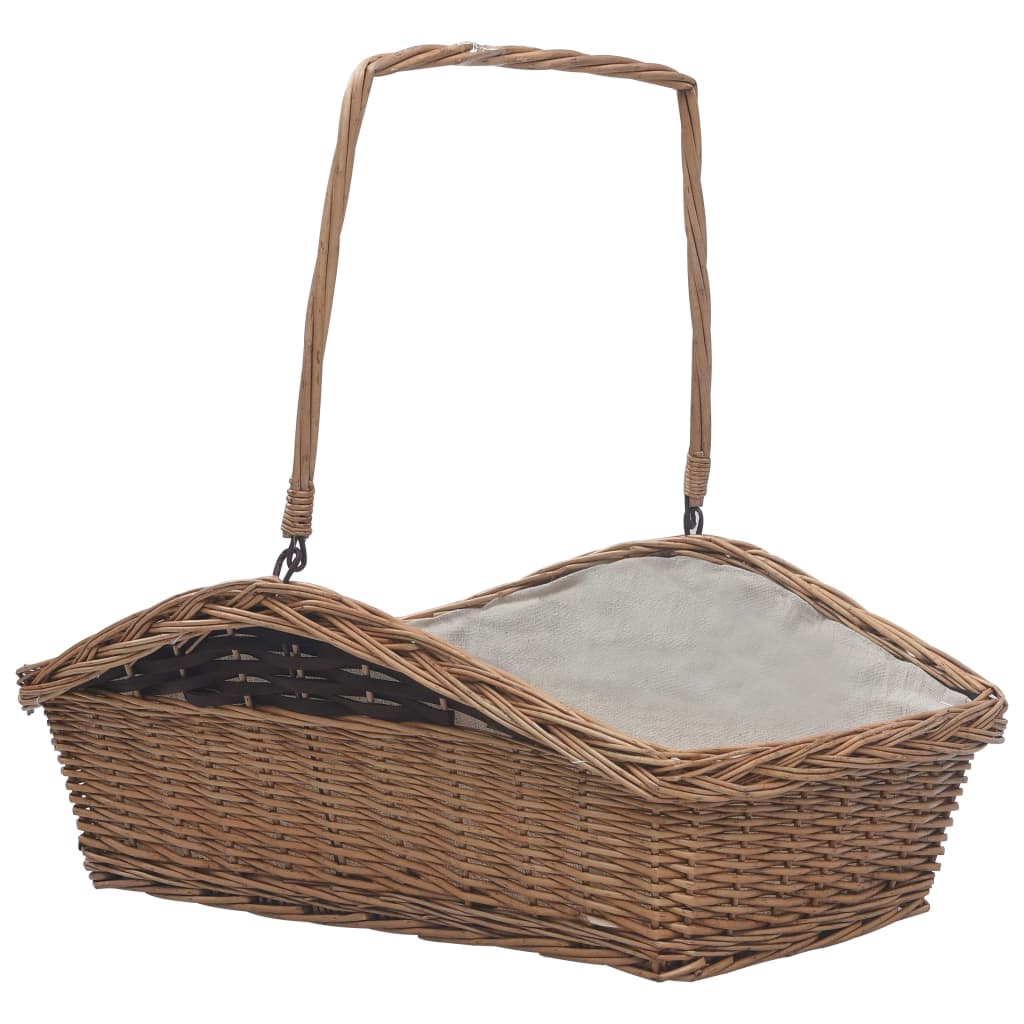 foto del prodotto cesta legna da ardere con manico 61,5x46,5x58cm marrone salice cod mxl 25215