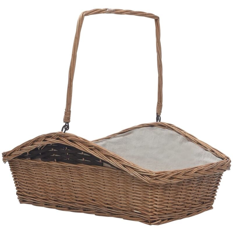 foto del prodotto cesta legna da ardere con manico 61,5x46,5x58cm marrone salice vidaxl