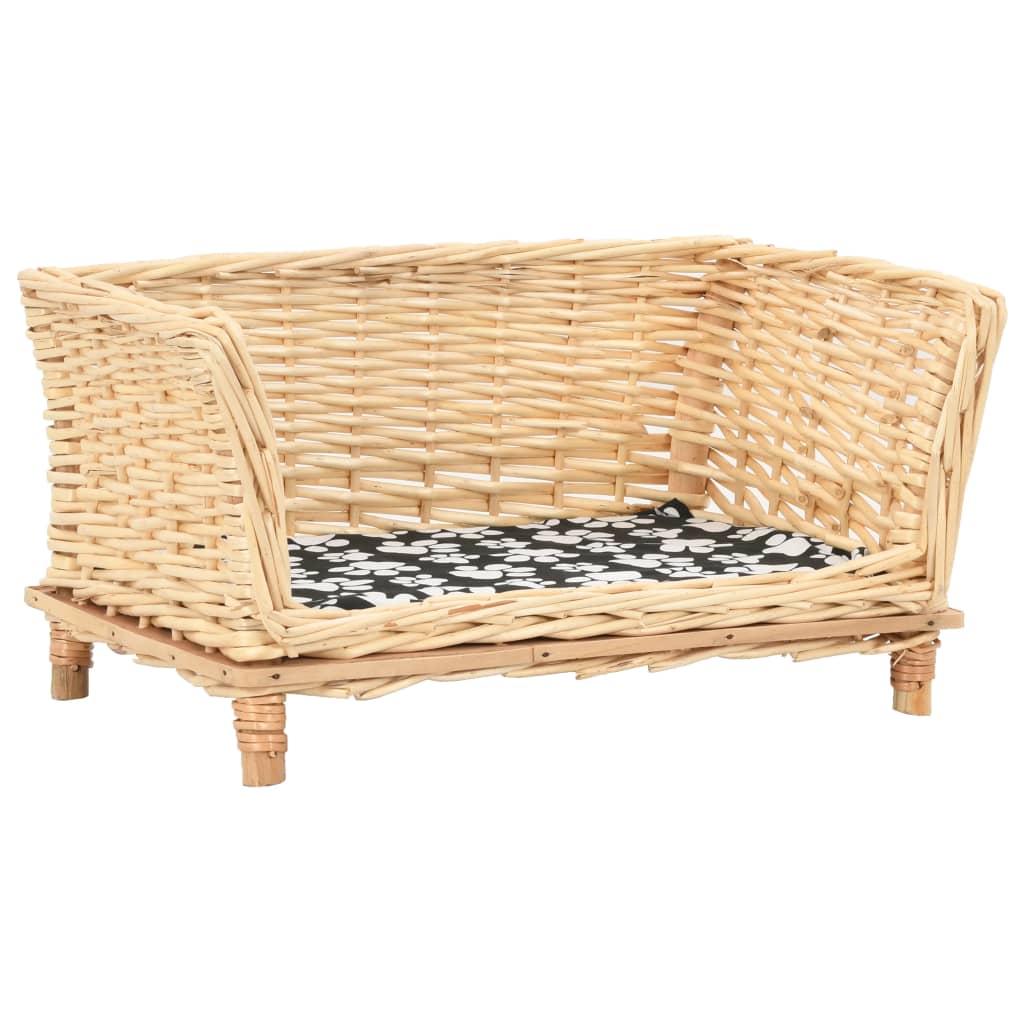foto del prodotto cesta per cani con cuscino 50x33x30 cm salice naturale