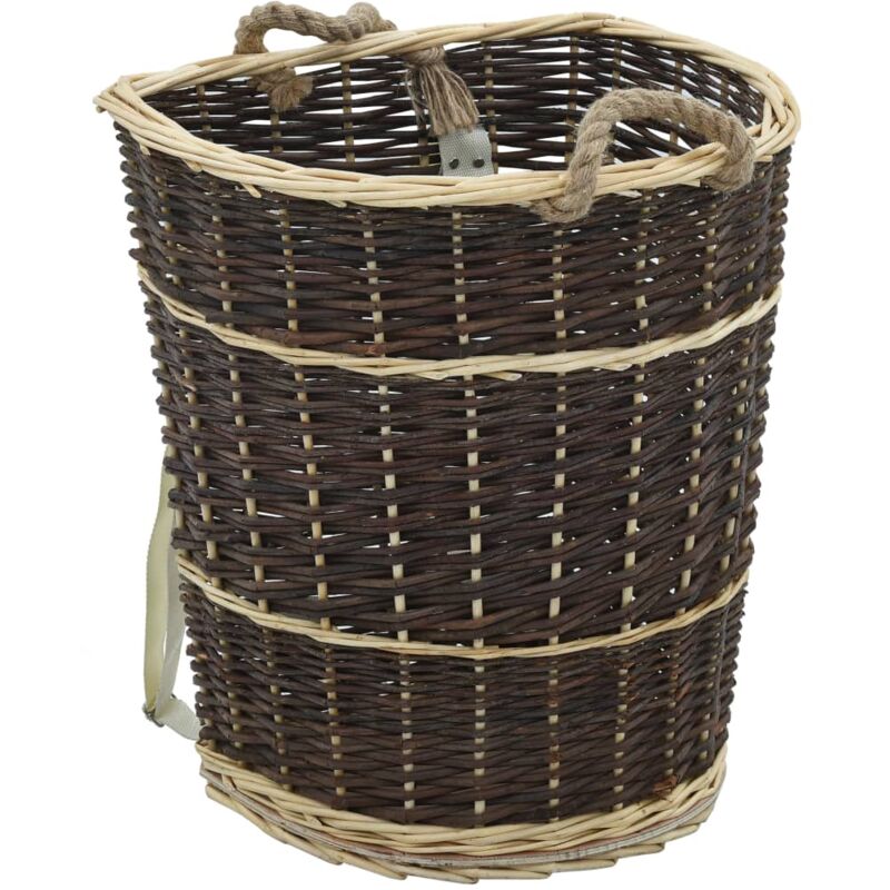 foto del prodotto cesta per legna con spallacci 44,5x37x50cm salice naturale vidaxl