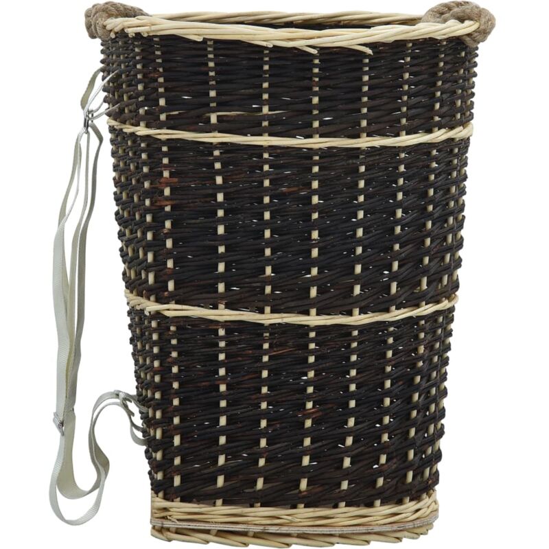 foto del prodotto cesta per legna con spallacci 50x44x58cm salice naturale vidaxl