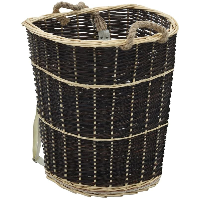 foto del prodotto cesta per legna con spallacci 57x51x69cm salice naturale vidaxl