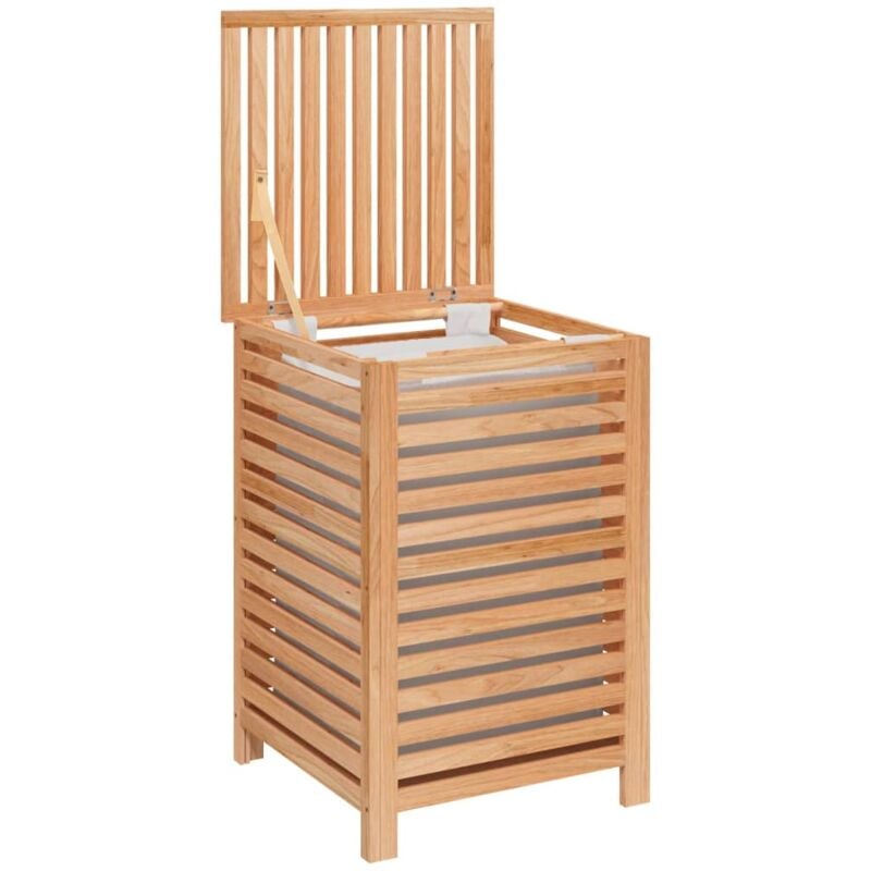 foto del prodotto cesta portabiancheria 45 x 45 x 65 cm in legno massello di noce