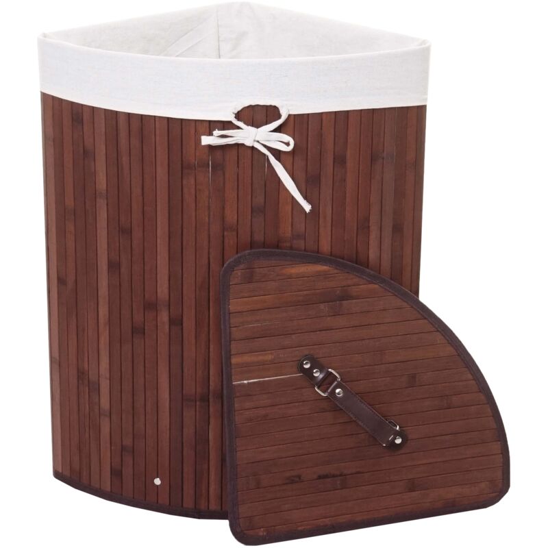 foto del prodotto cesta portabiancheria angolare portabiancheria 61 x 48 x 35 cm 50 l in bamb marrone 040007895