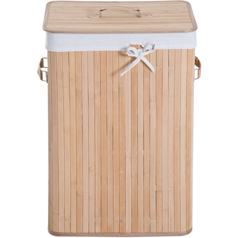 foto del prodotto cesta portabiancheria con coperchio e fodera rimovibile 40 x 30 x 60cm homcom