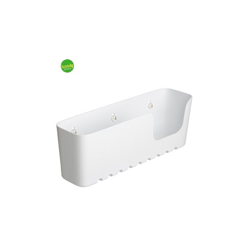 foto del prodotto cesta portaoggetti con ventose plasticos tatay 11x30x8,5 cm bianco