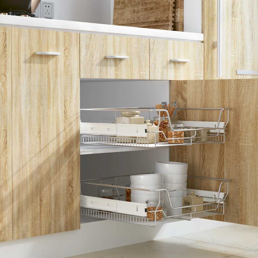 foto del prodotto cestelli a rete scorrevoli 2 pz argento 600 mm