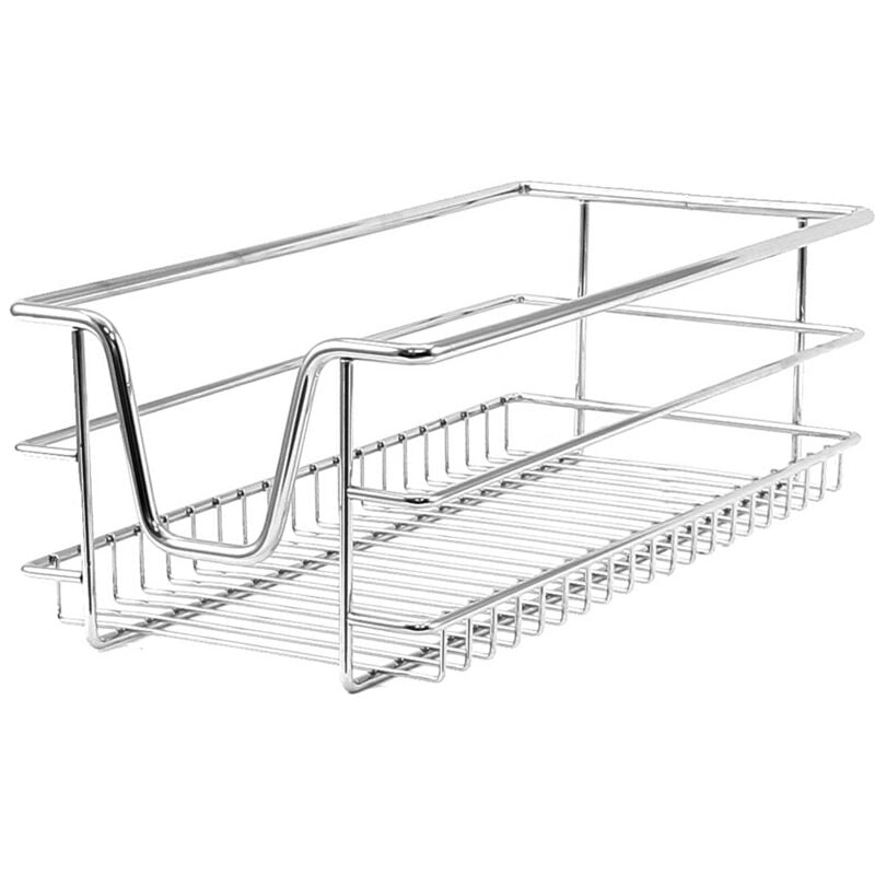 foto del prodotto cestelli estraibili in acciaio per cucina cassetti organizzazione credenza cesto in acciaio con telaio e binari per dispensa organizza unit da 30 cm