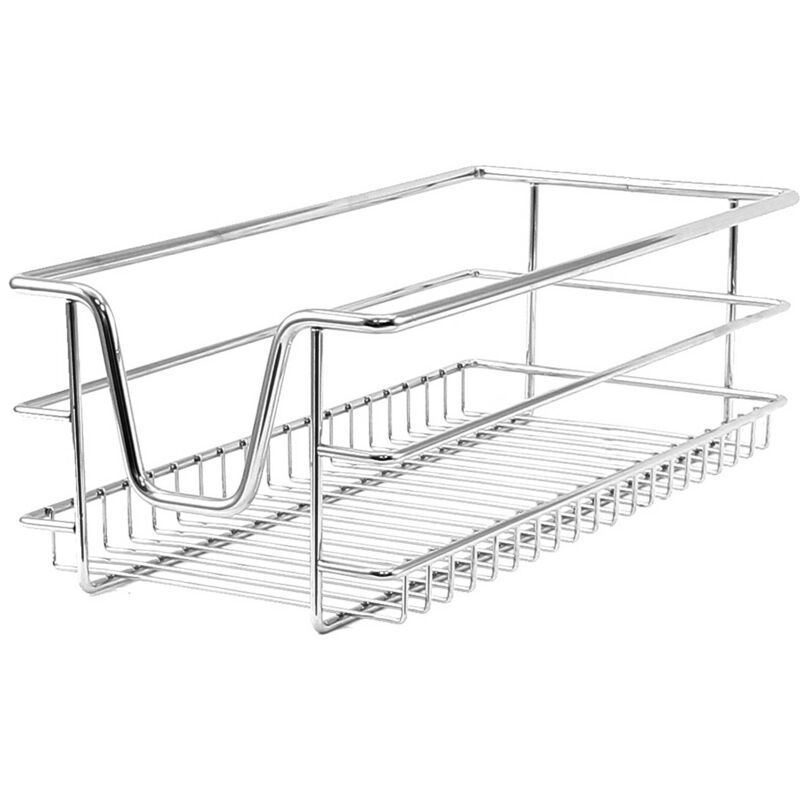foto del prodotto cestelli estraibili in acciaio per cucina cassetti organizzazione credenza cesto in acciaio con telaio e binari per dispensa organizza unit da 30 cm