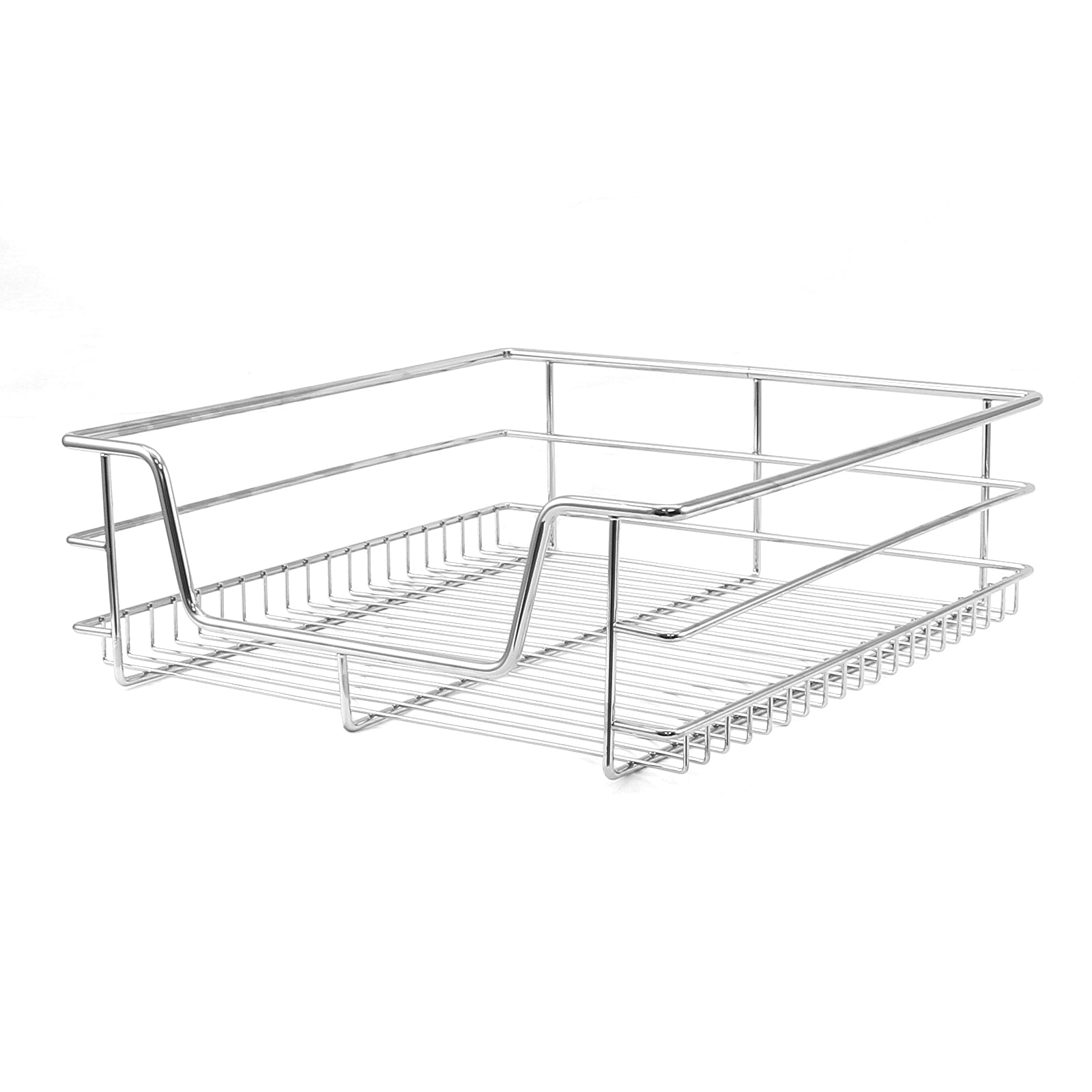 foto del prodotto cestelli estraibili in acciaio per cucina cassetti organizzazione credenza cesto in acciaio con telaio e binari per dispensa organizza unit da 60 cm