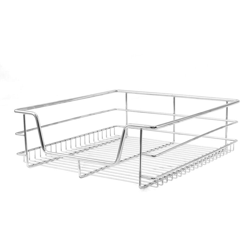 foto del prodotto cestelli estraibili in acciaio per cucina cassetti organizzazione credenza cesto in acciaio con telaio e binari per dispensa organizza unit da 60 cm