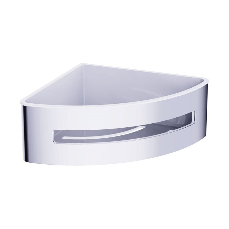 foto del prodotto cestello angolare per doccia in acciaio inox 16,5 cm, cromo sattpolrohchb swiss aqua technologies