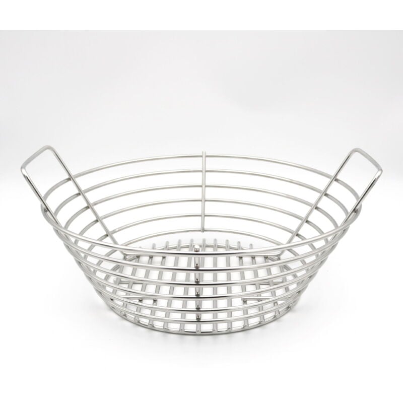 foto del prodotto cestello per carbone in acciaio inossidabile compatibile con bge di grandi dimensioni