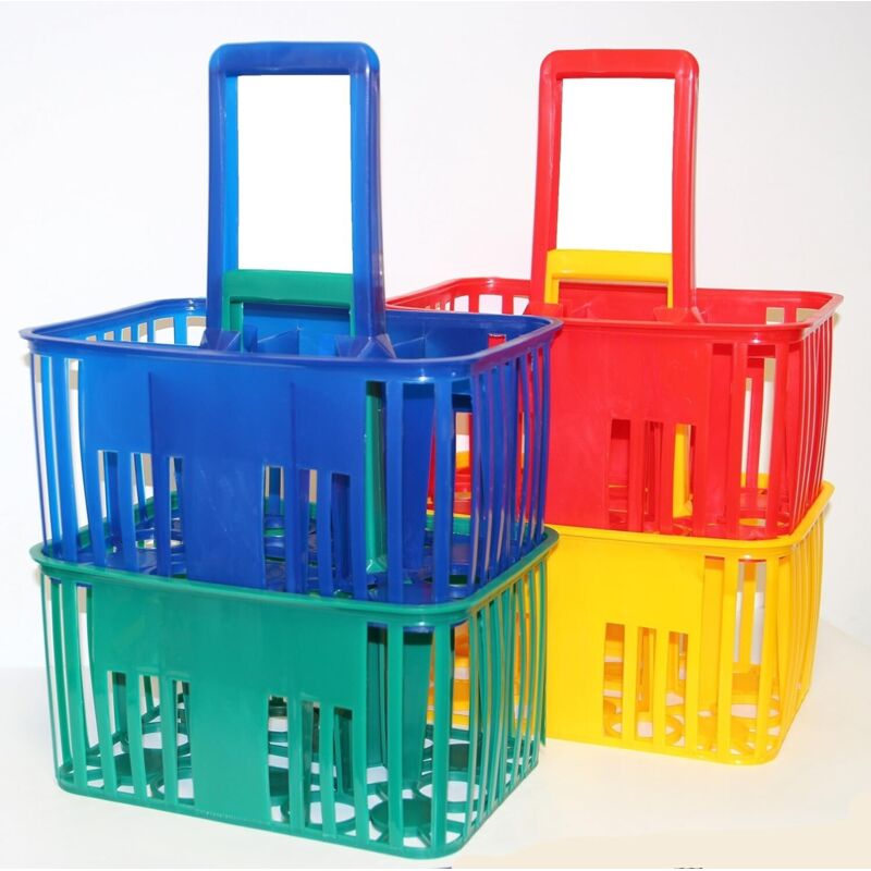 foto del prodotto cestello portabottiglie 6 posti colori assortiti vino agricoltura conf.5pz