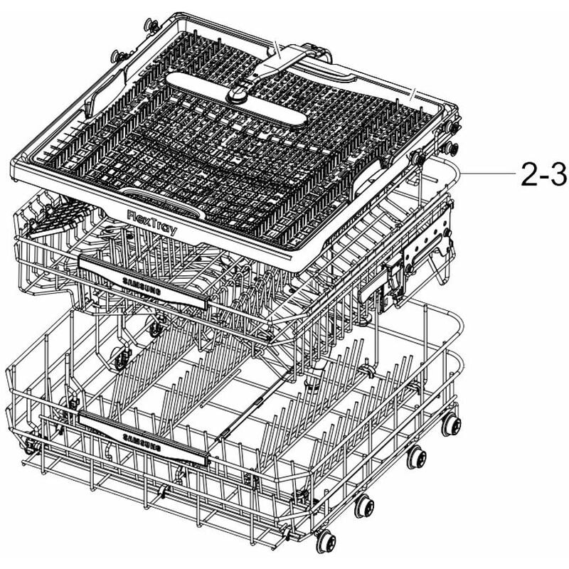 foto del prodotto cestello superiore riferimento 2 3 originale lavastoviglie samsung 4354245