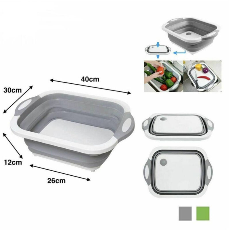 foto del prodotto cestello vaschetta vassoio tagliere pieghevole in plastica multiuso per cucina trade shop traesio