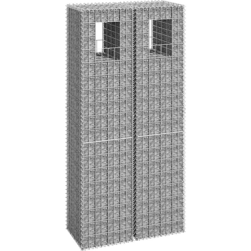 foto del prodotto cesti a gabbione a torre 2 pz 40x40x180 cm in ferro vidaxl 755323