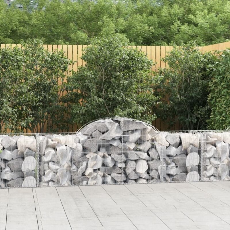 foto del prodotto cesti gabbioni ad arco 2 pz 200x50x60 80 cm ferro zincato vidaxl