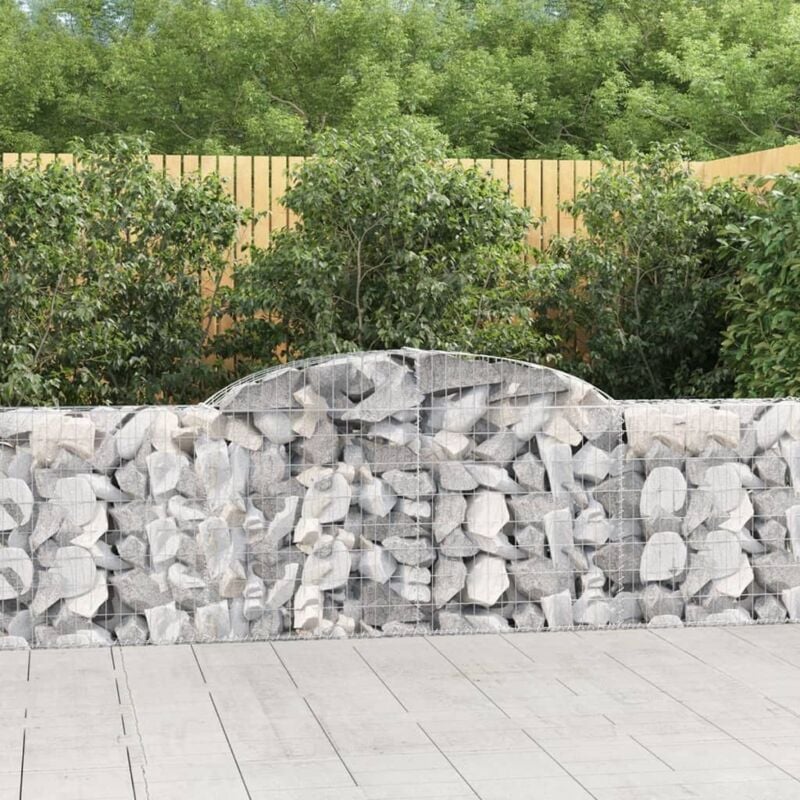 foto del prodotto cesti gabbioni ad arco 2 pz 300x30x80 100 cm ferro zincato vidaxl