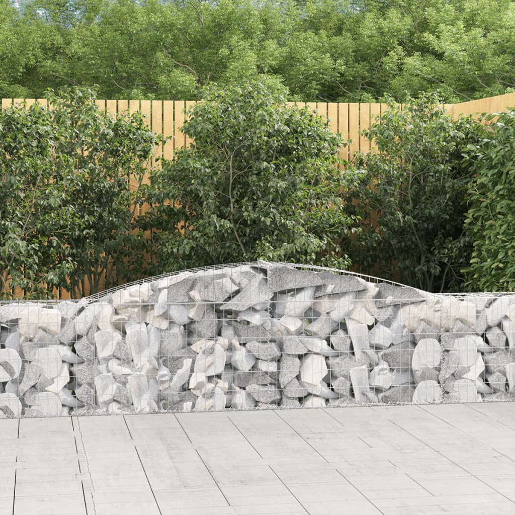 foto del prodotto cesti gabbioni ad arco 3 pz 400x30x60/80 cm ferro zincato